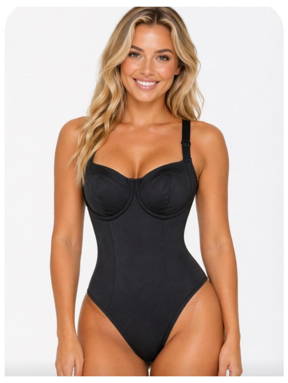 TA3 Hi Cut Lifty Black Underwire One Piece Swimsuit Size 2X Reg/Long D/DD Cup